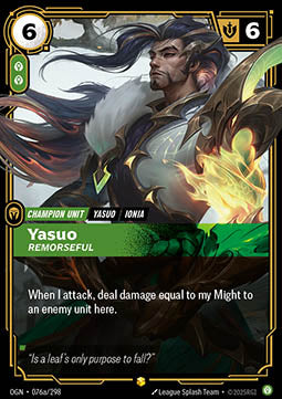 Riftbound: Yasuo, the Remorseful – Champion Unit (Single Card)